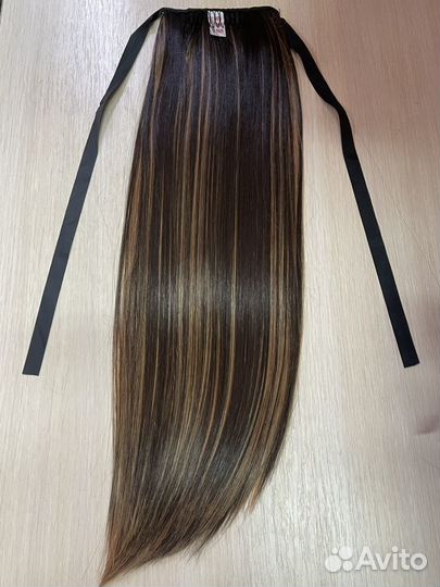 Хвост шиньон на ленте