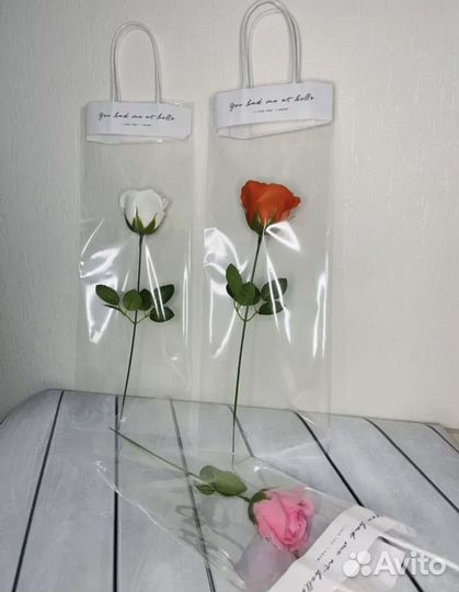 Роза мыльная в прозрачной сумочке