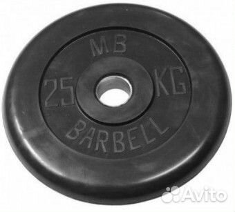 Диск обрезиненный Barbell 25 кг (втулка)