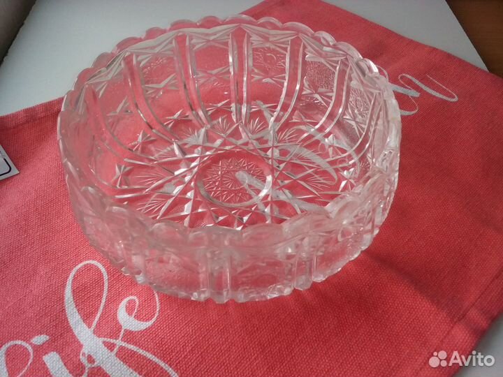 Ваза конфетница хрусталь винтаж Чехия