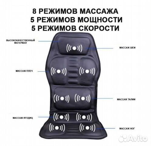 Вибромассажная накидка на кресло с подогревом
