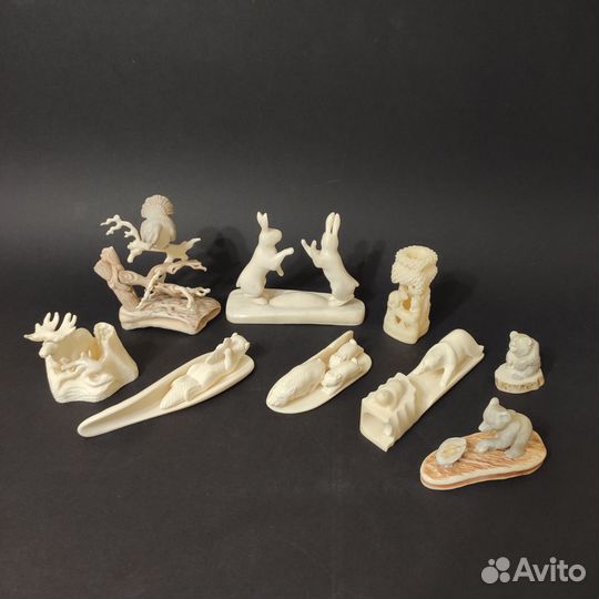 Статуэтка из кости медведь нерпа, Лось, Кабан