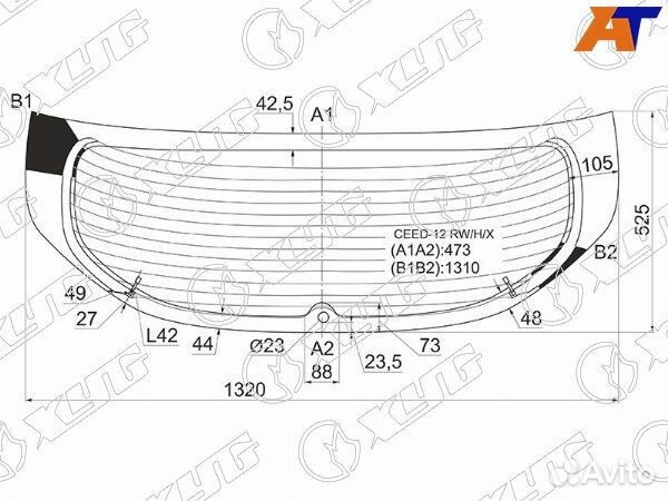 Стекло заднее KIA ceed