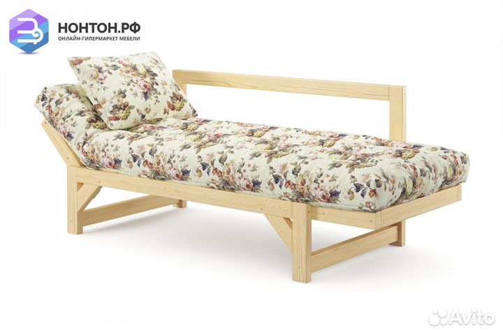 Диван кушетка Амбер желтый с цветами