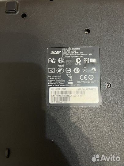 Ноутбук acer es1-711 series