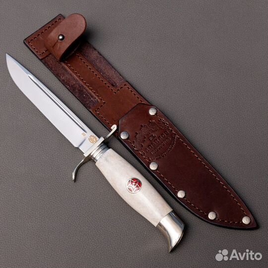 Нож Финка нквд - сталь D2, лосиный рог, звезда