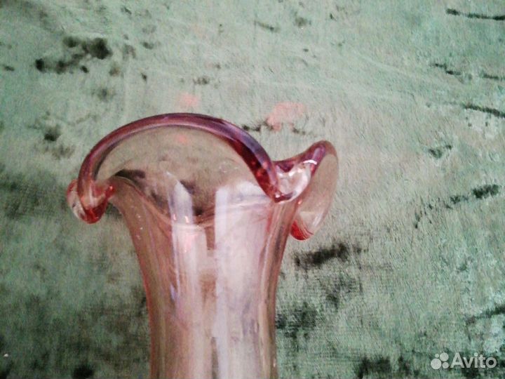 Ваза для цветов жёлтое стекло чехия