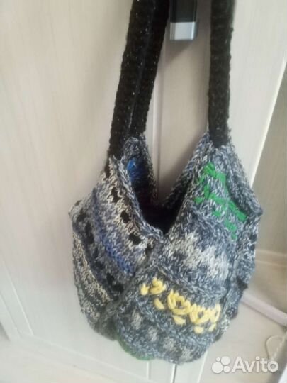 Cумка, ручная работа связана на спицах