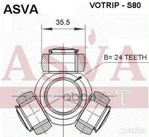Трипоид 24x35.5 (volvo S80) votrip-S80 asva
