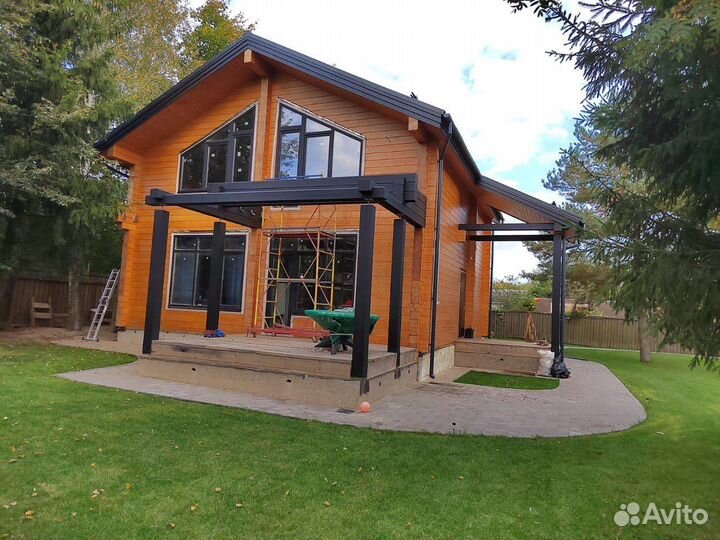 Покраска деревянных домов и фасадов. Шлифовка