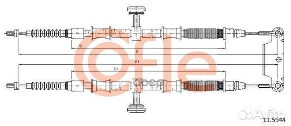 Трос стояночного тормоза задн opel vectra C диск