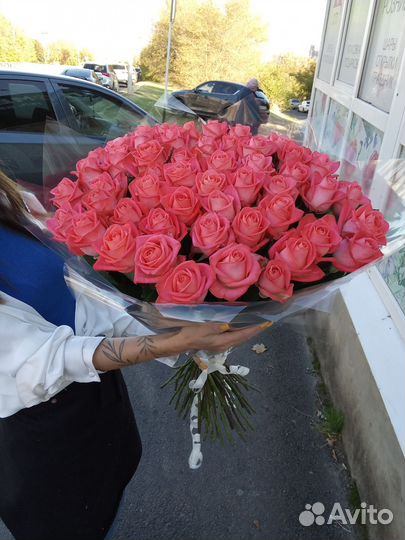 51 роза. Разной длинны 30,40,50,60,70см