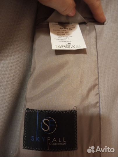 Костюм мужской, светлый, 54 размер