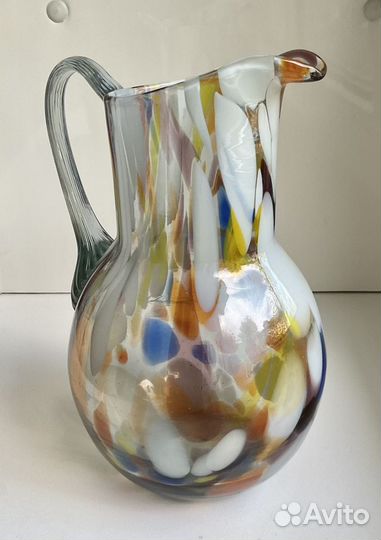 Кувшин из цветного стекла СССР