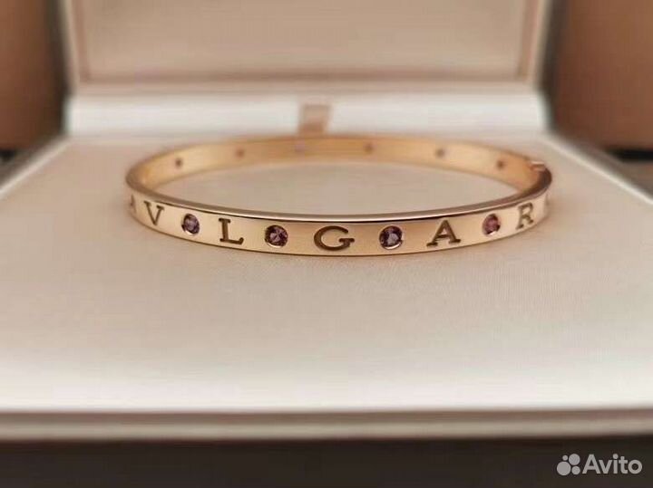 Золотое кольцо Bulgari 30 гр Аметисты