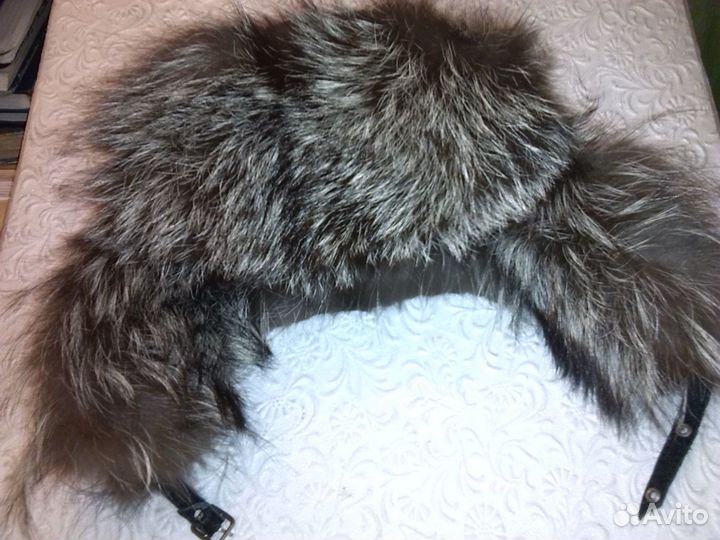 Женская шапка зимняя чернобурка натур кожа 58 разм