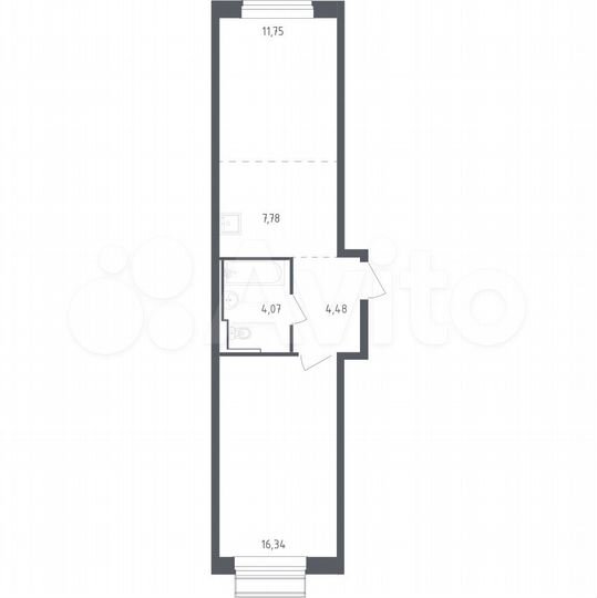 2-к. квартира, 44,4 м², 9/9 эт.