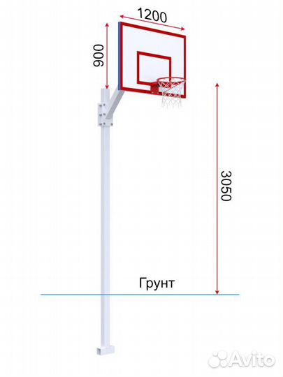 Баскетбольная стойка Pio 981238