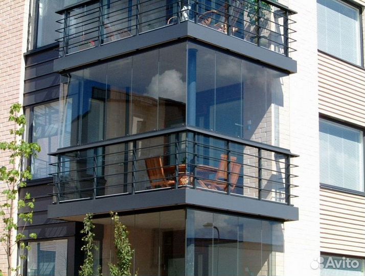 Безрамное остекление любой сложности