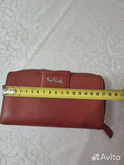 Кошелек женский натуральная кожа красный