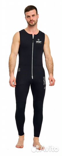 Длинный гидрокостюм без рукавов для холодной погод