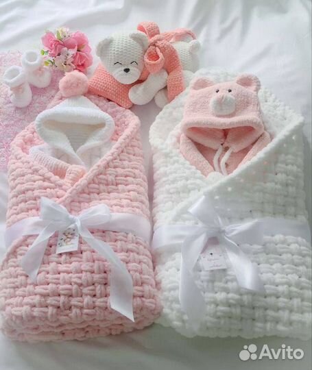 Плед детский вязаный ручная работа