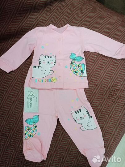 Вещи на девочку 0-6 мес