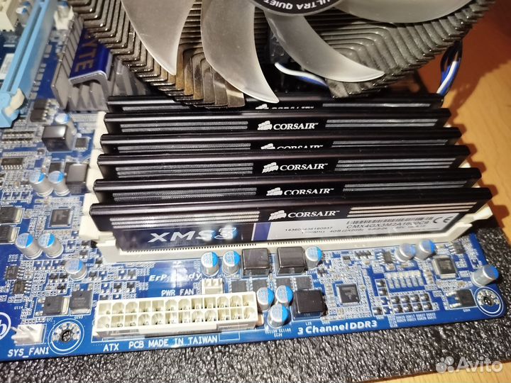 Полный комплект LGA1366 6/12 + 12 Гб озу + кулер