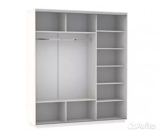 Шкаф купе 2100/2200/600, с зеркал. дверью, белый