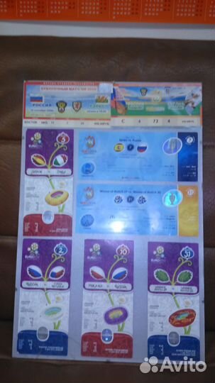 Билеты на футбол сборная России (эстамп в рамке)