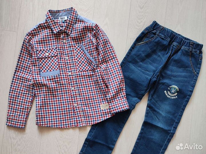 Рубашка и джинсы для мальчика 116