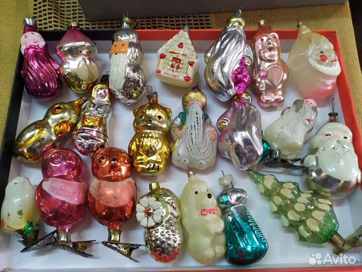 Елочные игрушки люди звери СССР