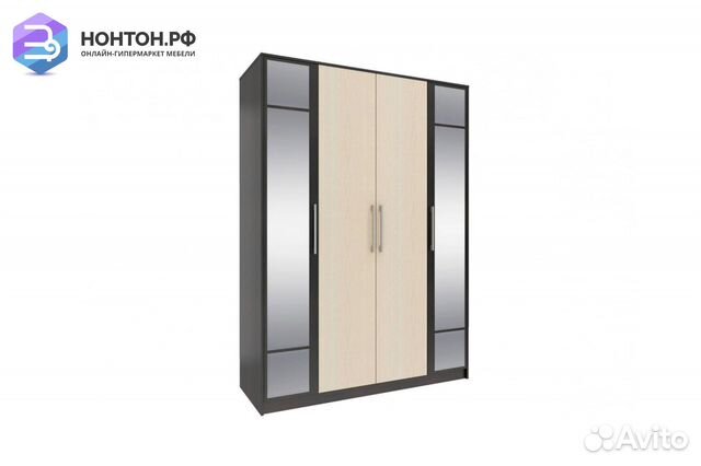 Шкаф 4-дверный Элиза венге / дуб молочный