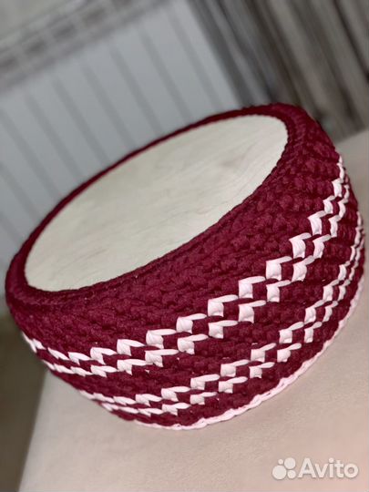 Большая вязаная интерьерная корзинка