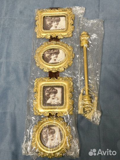 Фоторамка подвесная для 4 фото винтаж