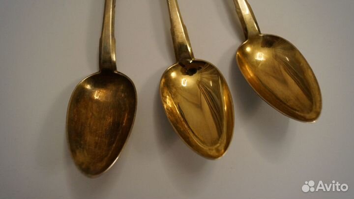 Три столовых ложки из серебра 84 пр