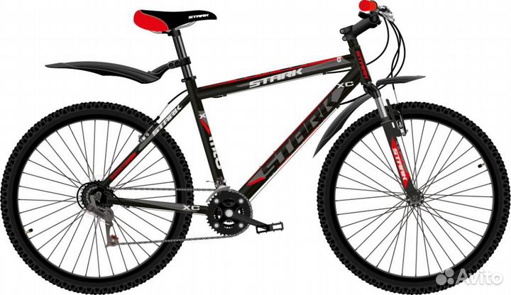 Велосипед Stark Outpost 26.1 V (2022) чёрный/красн