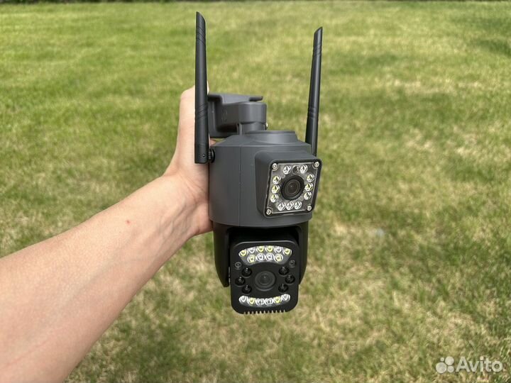 Уличная поворотная камера 4g с двумя объективами