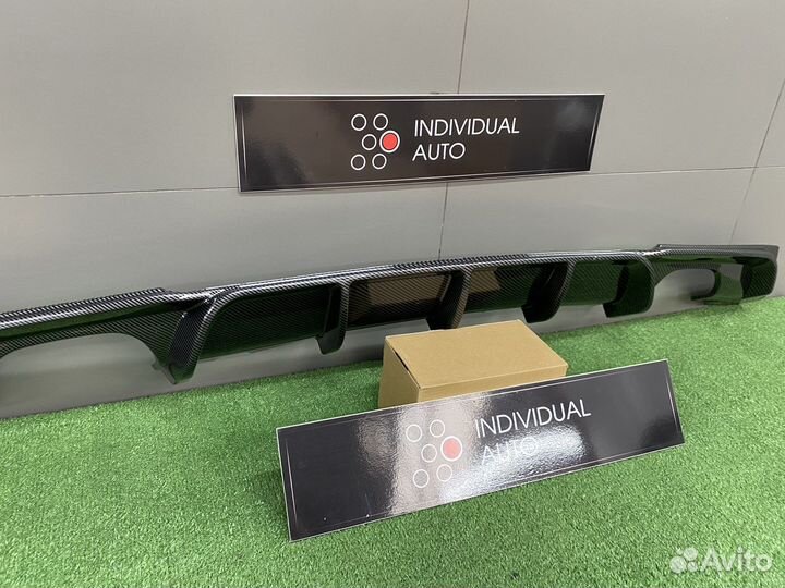 Диффузор накладка заднего бампера BMW 3 F30 карбон