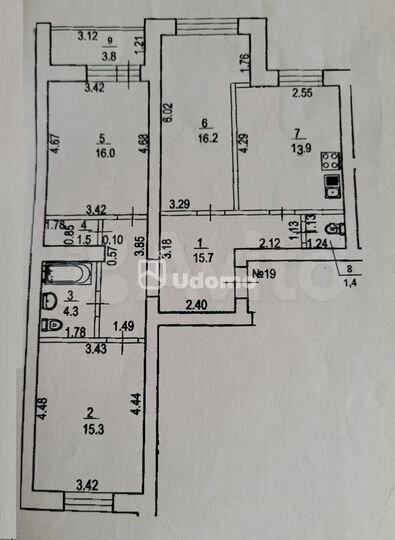 3-к. квартира, 86,2 м², 4/12 эт.