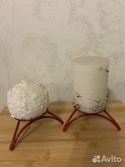 Свечи декоративные с подсвечником