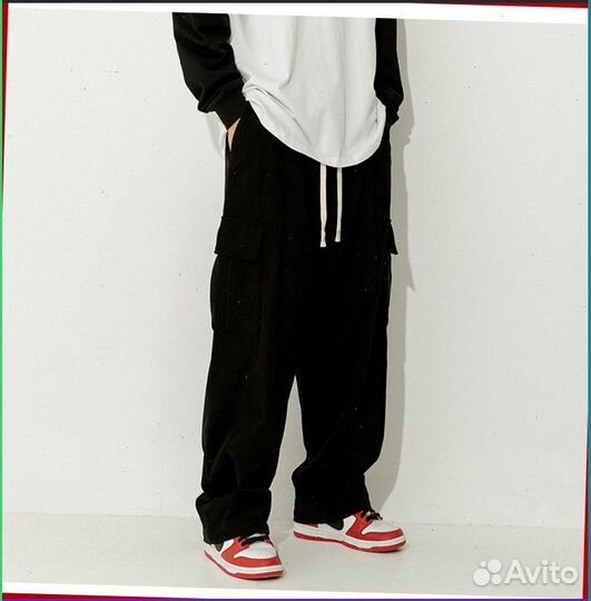 Спортивные широкие штаны карго (Размеры S - 2XL)