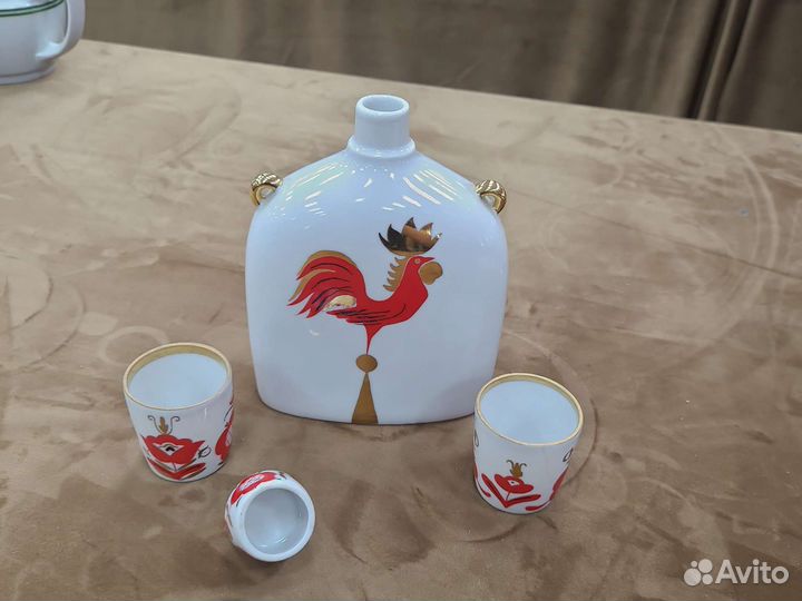 Штоф Русская красавца, петух, лфз, СССР