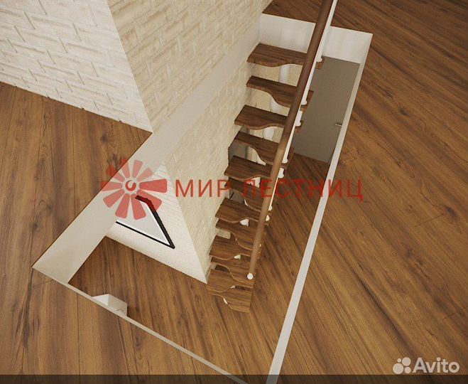 Модульная лестница Гусиный шаг «White» 700 мм