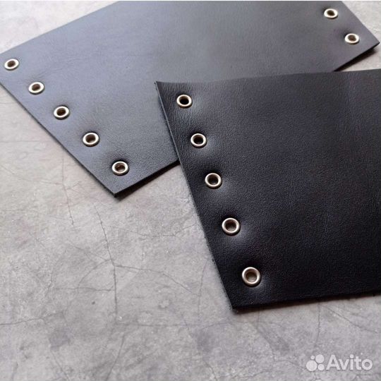 Черные женские браслеты-наручи натуральная кожа