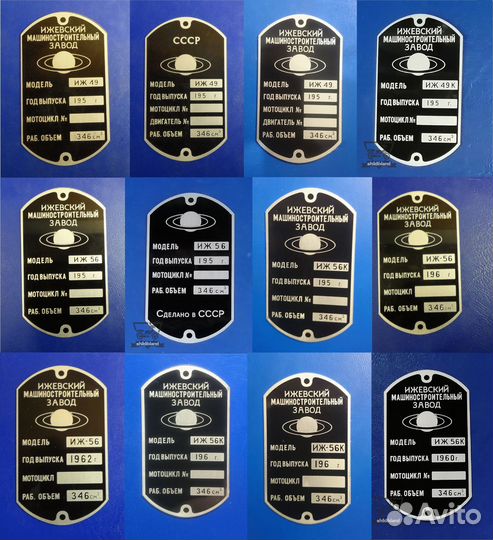 Шильдики на мотоциклы иж Планета