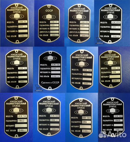 Шильдики на мотоциклы иж Планета