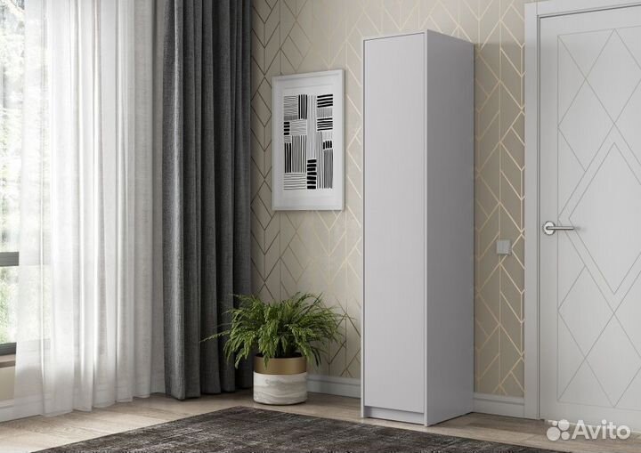 Шкаф-пенал Айден белый в стиле Икеа