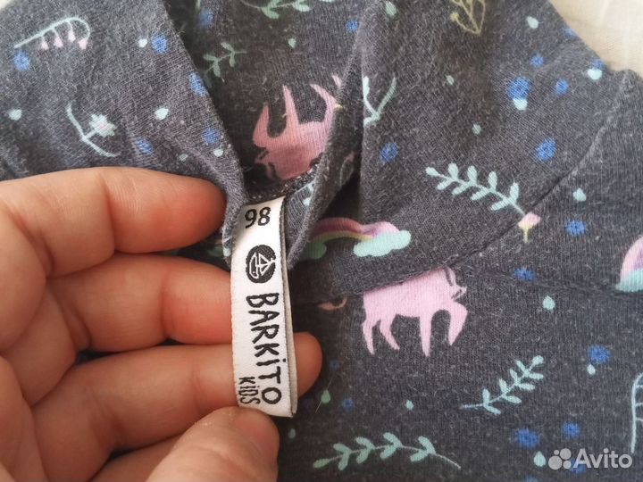 Водолазка для девочки с единорогами 98 104