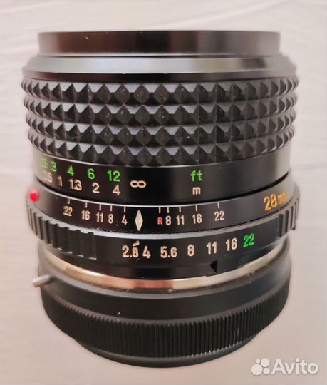 Minolta MD W.Rokkor 28 mm f/ 2.8 + переходник 4/3